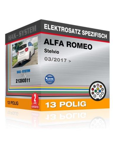 Fahrzeugspezifischer Elektrosatz für Anhängerkupplung ALFA ROMEO Stelvio, 2017, 2018, 2019, 2020, 2021, 2022, 2023 [13 polig]