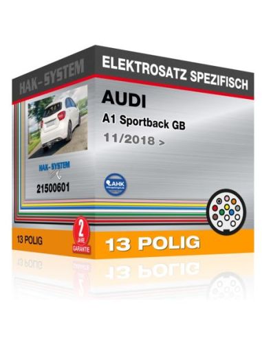 Fahrzeugspezifischer Elektrosatz für Anhängerkupplung AUDI A1 Sportback GB, 2018, 2019, 2020, 2021, 2022, 2023 [13 polig]
