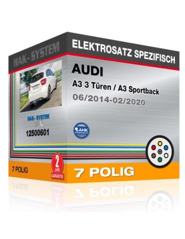 Fahrzeugspezifischer Elektrosatz für Anhängerkupplung AUDI A3 3 Türen / A3 Sportback, 2014, 2015, 2016, 2017, 2018, 2019, 2020 [