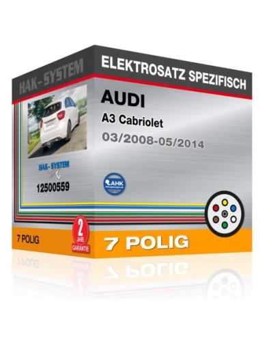 Fahrzeugspezifischer Elektrosatz für Anhängerkupplung AUDI A3 Cabriolet, 2008, 2009, 2010, 2011, 2012, 2013, 2014 [7 polig]