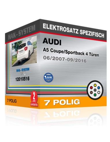 Fahrzeugspezifischer Elektrosatz für Anhängerkupplung AUDI A5 Coupe/Sportback 4 Türen, 2007, 2008, 2009, 2010, 2011, 2012, 2013,
