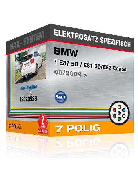 Fahrzeugspezifischer Elektrosatz für Anhängerkupplung BMW 1 E87 5D / E81 3D/E82 Coupe, 2004, 2005, 2006, 2007, 2008, 2009, 2010,