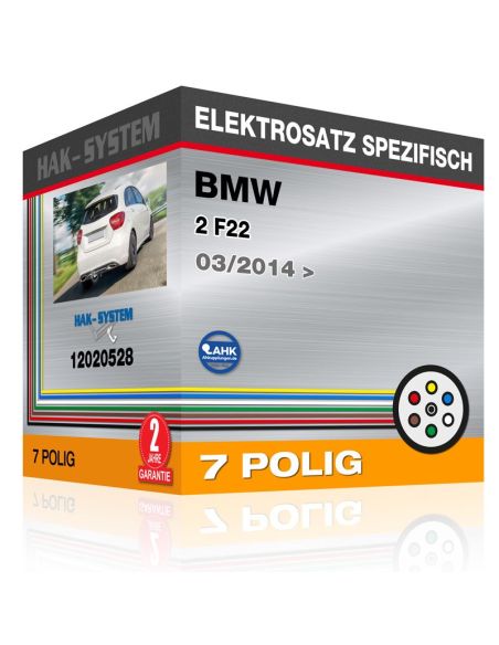 Fahrzeugspezifischer Elektrosatz für Anhängerkupplung BMW 2 F22, 2014, 2015, 2016, 2017, 2018, 2019, 2020, 2021, 2022, 2023 [7 p