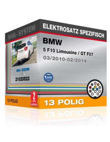 Fahrzeugspezifischer Elektrosatz für Anhängerkupplung BMW 5 F10 Limousine / GT F07, 2010, 2011, 2012, 2013, 2014 [13 polig]