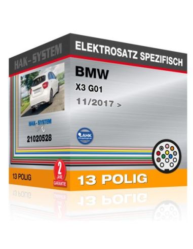 Fahrzeugspezifischer Elektrosatz für Anhängerkupplung BMW X3 G01, 2017, 2018, 2019, 2020, 2021, 2022, 2023 [13 polig]