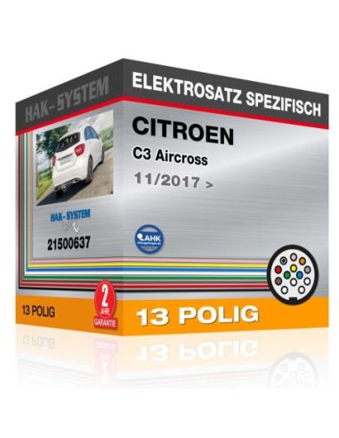Fahrzeugspezifischer Elektrosatz für Anhängerkupplung CITROEN C3 Aircross, 2017, 2018, 2019, 2020, 2021, 2022, 2023 [13 polig]