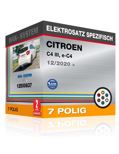 Fahrzeugspezifischer Elektrosatz für Anhängerkupplung CITROEN C4 III, e-C4, 2020, 2021, 2022, 2023 [7 polig]