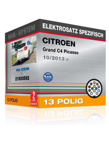 Fahrzeugspezifischer Elektrosatz für Anhängerkupplung CITROEN Grand C4 Picasso, 2013, 2014, 2015, 2016, 2017, 2018, 2019, 2020, 