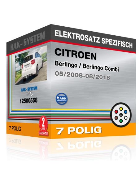 Fahrzeugspezifischer Elektrosatz für Anhängerkupplung CITROEN Berlingo / Berlingo Combi, 2008, 2009, 2010, 2011, 2012, 2013, 201