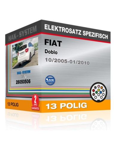Fahrzeugspezifischer Elektrosatz FIAT Doblo, 2005, 2006, 2007, 2008, 2009, 2010 ohne Check-Control [13 polig]