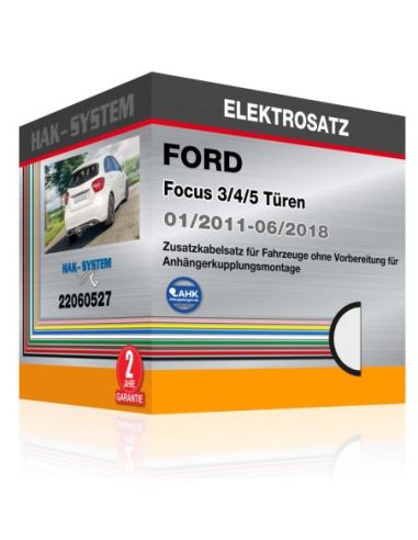 Zusatzkabelsatz für Fahrzeuge ohne Vorbereitung für Anhängerkupplungsmontage  FORD Focus 3/4/5 Türen, 2011, 2012, 2013, 2014, 20