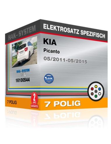 Fahrzeugspezifischer Elektrosatz für Anhängerkupplung KIA Picanto, 2011, 2012, 2013, 2014, 2015 [7 polig]