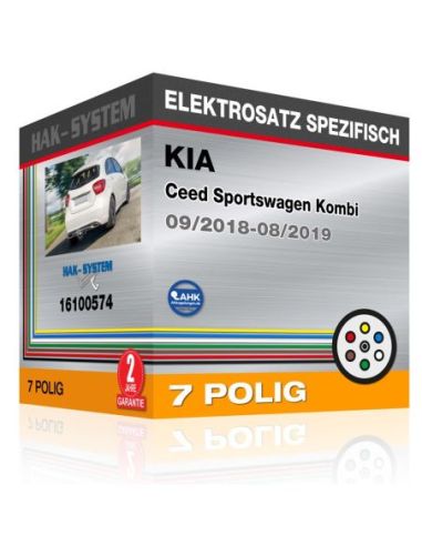 Fahrzeugspezifischer Elektrosatz KIA Ceed Sportswagen Kombi, 2018, 2019 Auto-Version mit Vorbereitung für Anhängerkupplungsmonta