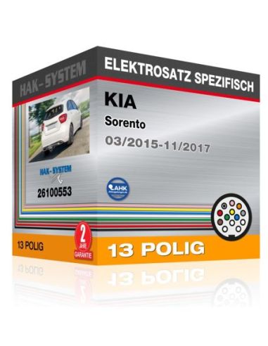 Fahrzeugspezifischer Elektrosatz für Anhängerkupplung KIA Sorento, 2015, 2016, 2017 [13 polig]
