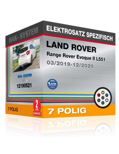 Fahrzeugspezifischer Elektrosatz für Anhängerkupplung LAND ROVER Range Rover Evoque II L551, 2019, 2020 [7 polig]