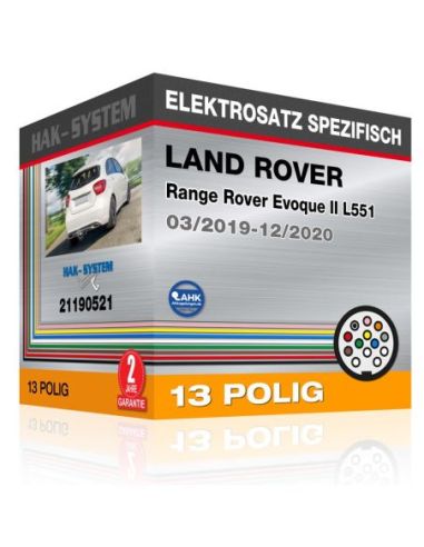 Fahrzeugspezifischer Elektrosatz für Anhängerkupplung LAND ROVER Range Rover Evoque II L551, 2019, 2020 [13 polig]