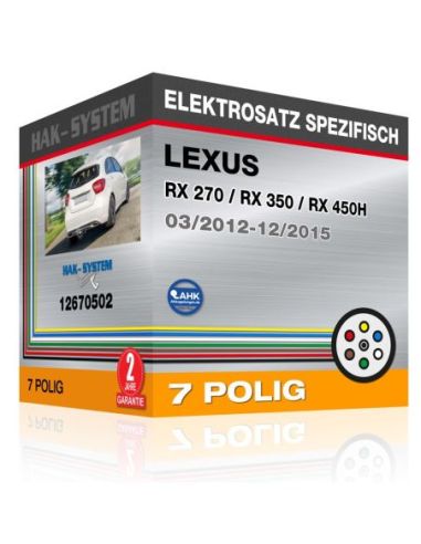 Fahrzeugspezifischer Elektrosatz für Anhängerkupplung LEXUS RX 270 / RX 350 / RX 450H, 2012, 2013, 2014, 2015 [7 polig]
