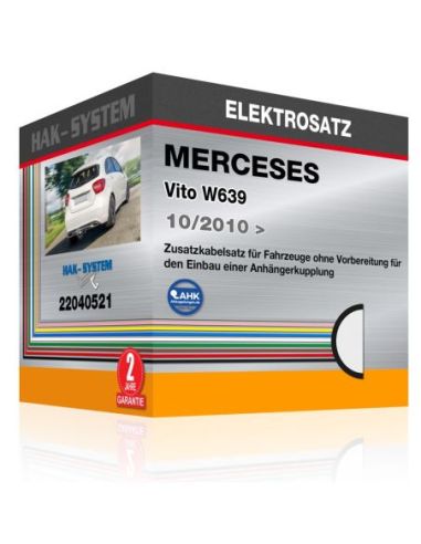Zusatzkabelsatz für Fahrzeuge ohne Vorbereitung für den Einbau einer Anhängerkupplung MERCEDES Vito W639, 2010, 2011, 2012, 2013
