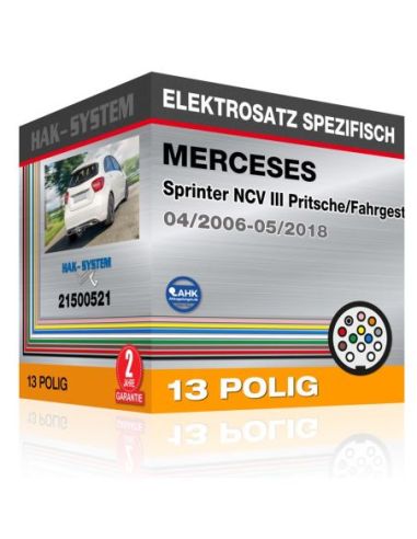 Fahrzeugspezifischer Elektrosatz für Anhängerkupplung MERCEDES Sprinter NCV III Pritsche/Fahrgestell, 2006, 2007, 2008, 2009, 20