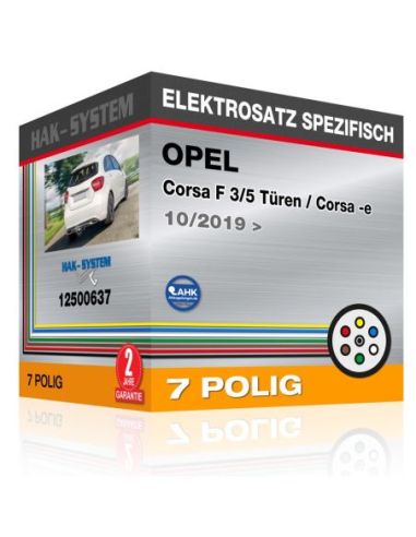 Fahrzeugspezifischer Elektrosatz für Anhängerkupplung OPEL Corsa F 3/5 Türen / Corsa -e, 2019, 2020, 2021, 2022, 2023 [7 polig]