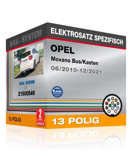 Fahrzeugspezifischer Elektrosatz OPEL Movano Bus/Kasten, 2010, 2011, 2012, 2013, 2014, 2015, 2016, 2017, 2018, 2019, 2020, 2021 