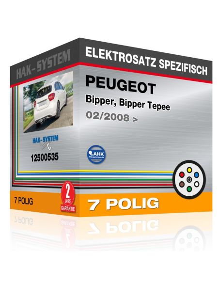 Fahrzeugspezifischer Elektrosatz für Anhängerkupplung PEUGEOT Bipper, Bipper Tepee, 2008, 2009, 2010, 2011, 2012, 2013, 2014, 20
