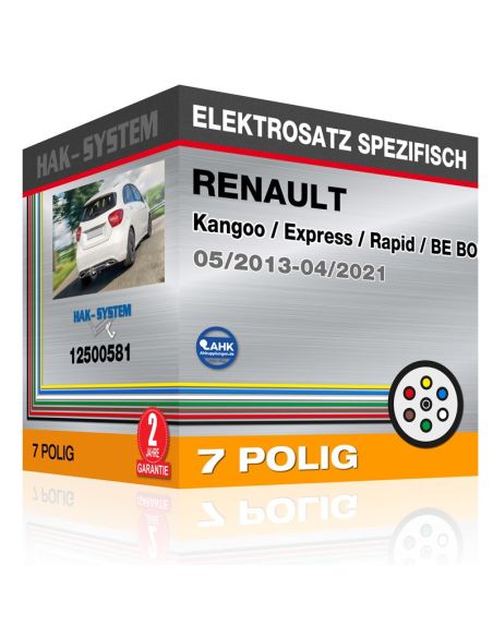 Fahrzeugspezifischer Elektrosatz für Anhängerkupplung RENAULT Kangoo / Express / Rapid / BE BOP, 2013, 2014, 2015, 2016, 2017, 2