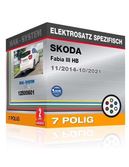 Fahrzeugspezifischer Elektrosatz für Anhängerkupplung SKODA Fabia III HB, 2014, 2015, 2016, 2017, 2018, 2019, 2020, 2021 [7 poli