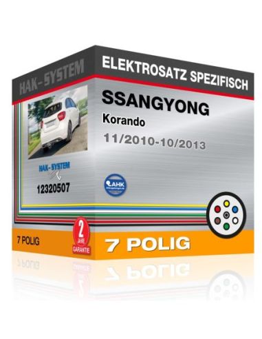Fahrzeugspezifischer Elektrosatz für Anhängerkupplung SSANGYONG Korando, 2010, 2011, 2012, 2013 [7 polig]