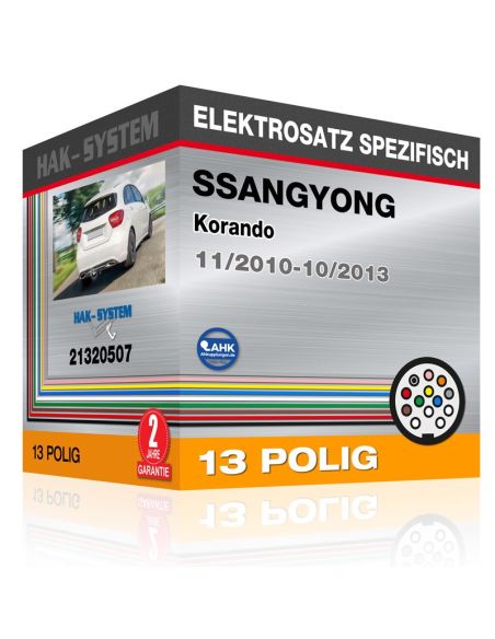 Fahrzeugspezifischer Elektrosatz für Anhängerkupplung SSANGYONG Korando, 2010, 2011, 2012, 2013 [13 polig]