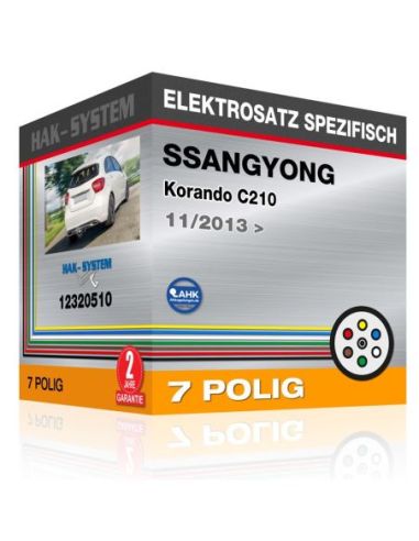 Fahrzeugspezifischer Elektrosatz für Anhängerkupplung SSANGYONG Korando C210, 2013, 2014, 2015, 2016, 2017, 2018, 2019, 2020, 20