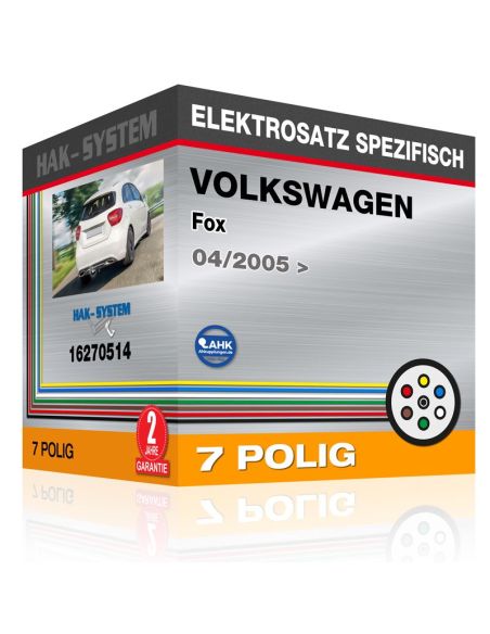 Fahrzeugspezifischer Elektrosatz für Anhängerkupplung VOLKSWAGEN Fox, 2005, 2006, 2007, 2008, 2009, 2010, 2011, 2012, 2013, 2014