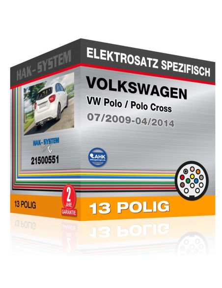 Fahrzeugspezifischer Elektrosatz für Anhängerkupplung VOLKSWAGEN VW Polo / Polo Cross, 2009, 2010, 2011, 2012, 2013, 2014 [13 po