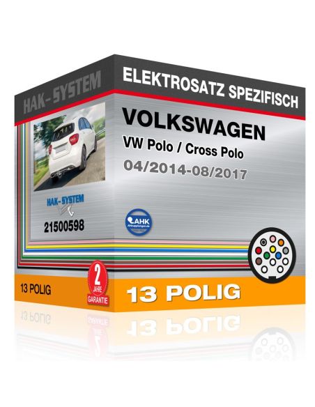 Fahrzeugspezifischer Elektrosatz für Anhängerkupplung VOLKSWAGEN VW Polo / Cross Polo, 2014, 2015, 2016, 2017 [13 polig]