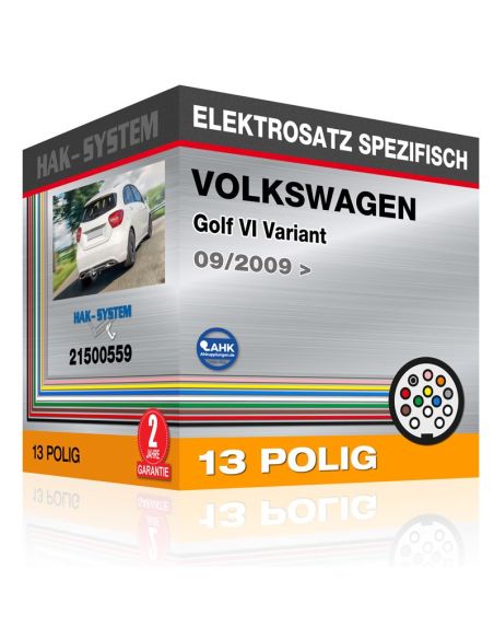 Fahrzeugspezifischer Elektrosatz für Anhängerkupplung VOLKSWAGEN Golf VI Variant, 2009, 2010, 2011, 2012, 2013, 2014, 2015, 2016