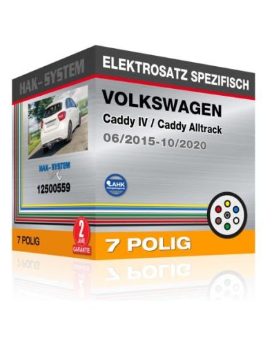 Fahrzeugspezifischer Elektrosatz für Anhängerkupplung VOLKSWAGEN Caddy IV /  Caddy Alltrack, 2015, 2016, 2017, 2018, 2019, 2020 [7 polig]