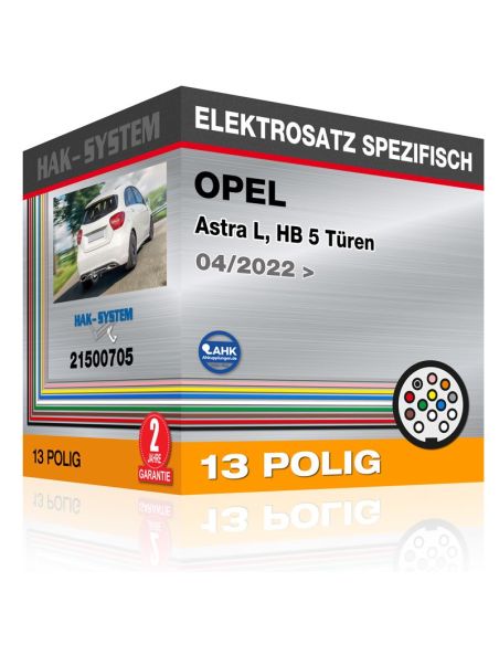Fahrzeugspezifischer Elektrosatz für Anhängerkupplung OPEL Astra L, HB 5 Türen, 2022, 2023 [13 polig]