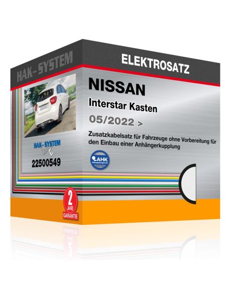 Zusatzkabelsatz für Fahrzeuge ohne Vorbereitung für den Einbau einer Anhängerkupplung NISSAN Interstar Kasten, 2022, 2023
