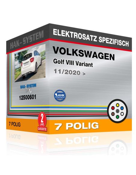 Fahrzeugspezifischer Elektrosatz für Anhängerkupplung VOLKSWAGEN Golf VIII Variant, 2020, 2021, 2022, 2023 [7 polig]
