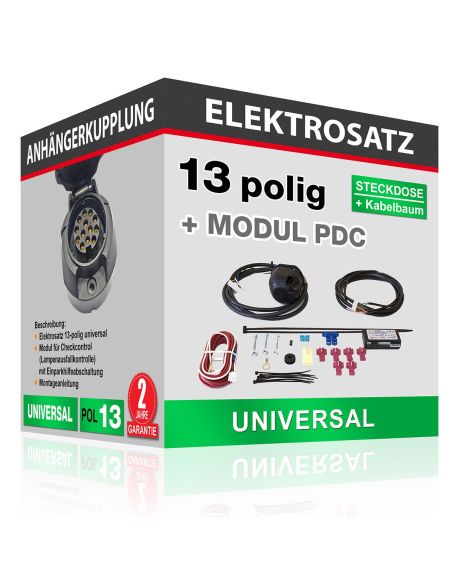 Elektrosatz – 13-pol universal mit Modul PDC (mit Einparkhilfeabschaltung ) für Fahrzeuge mit Check-Control