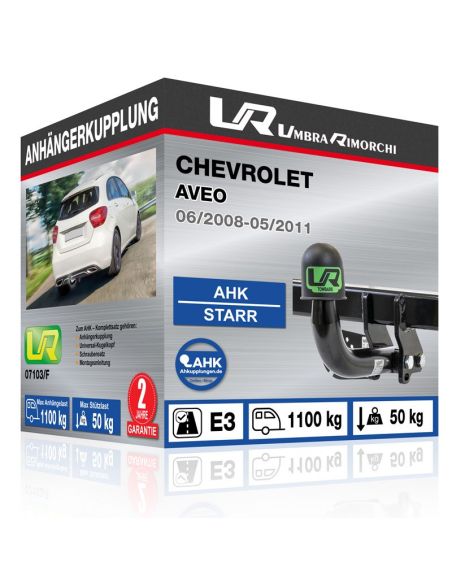 Anhängerkupplung für Chevrolet AVEO starr mit angeschraubtem Kugelkopf