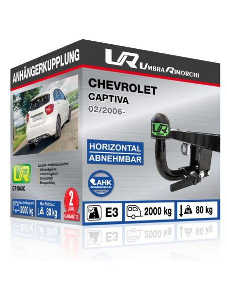 Anhängerkupplung für Chevrolet CAPTIVA horizontal abnehmbar