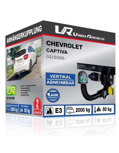 Anhängerkupplung für Chevrolet CAPTIVA vertikal abnehmbar