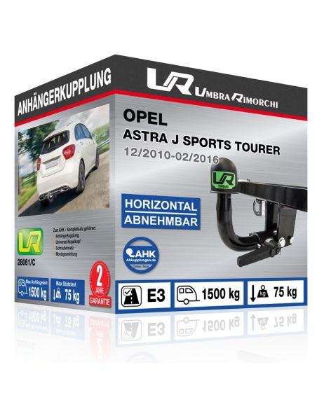 Anhängerkupplung für Opel ASTRA J SPORTS TOURER horizontal abnehmbar