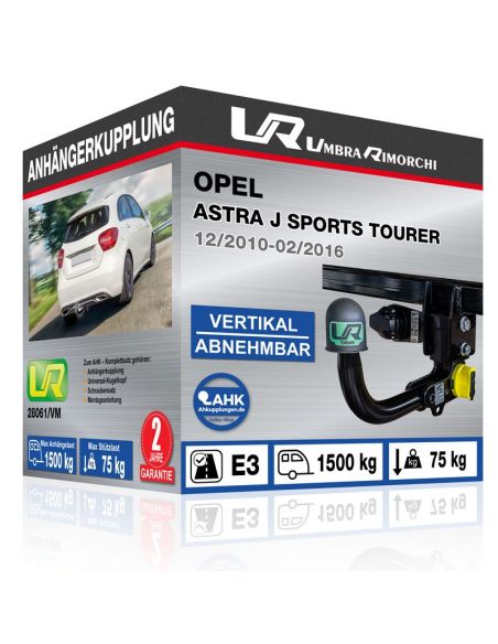 Anhängerkupplung für Opel ASTRA J SPORTS TOURER vertikal abnehmbar