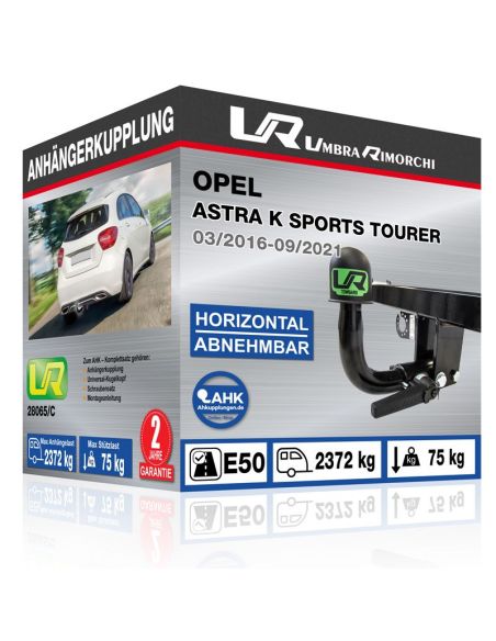 Anhängerkupplung für Opel ASTRA K SPORTS TOURER horizontal abnehmbar