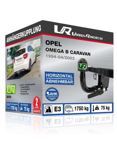 Anhängerkupplung für Opel OMEGA B CARAVAN horizontal abnehmbar