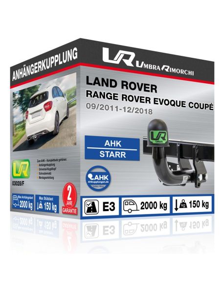 Anhängerkupplung für Land Rover RANGE ROVER EVOQUE COUPÉ starr mit angeschraubtem Kugelkopf
