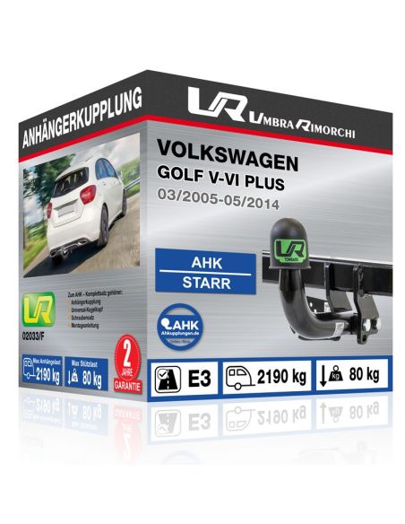 Anhängerkupplung für Volkswagen GOLF V-VI PLUS starr mit angeschraubtem Kugelkopf