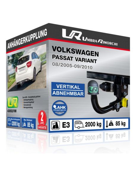 Anhängerkupplung für Volkswagen PASSAT B6 VARIANT vertikal abnehmbar